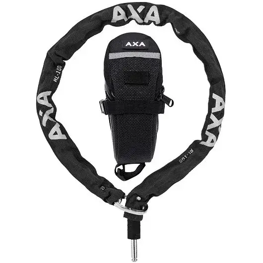 AXA Plugin reťaz AXA RLC 100/5,5 čierna + podsedlová brašňa