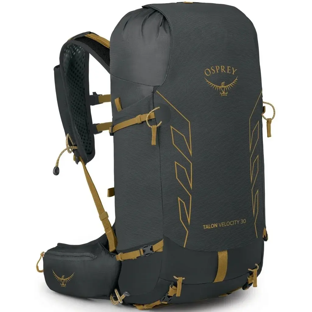 Batoh Osprey Talon Velocity 30 dark charcoal/tumbleweed yellw