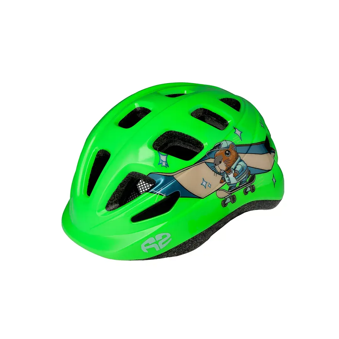 R2 Cyklistická prilba R2 BUNNY neon zelená, modrá, mix XS:48-52cm