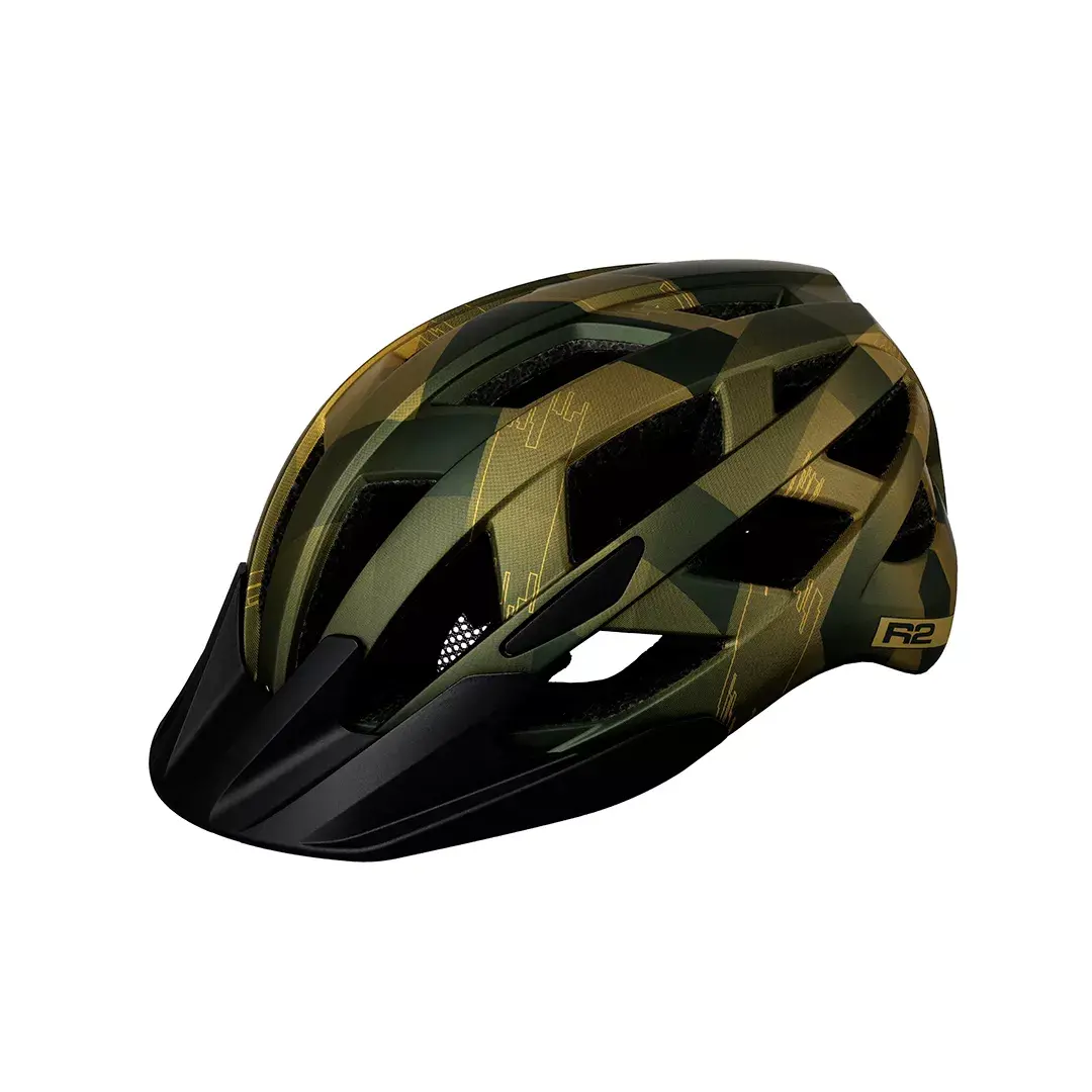 R2 Cyklistická prilba R2 LUMEN JUNIOR tmavo zelená, tmavo zlatá S:52-56cm