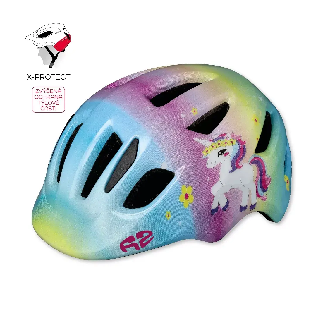 R2 Cyklistická prilba R2 PUMP svetlo modrá, ružová, žltá, mix XS:46-51cm