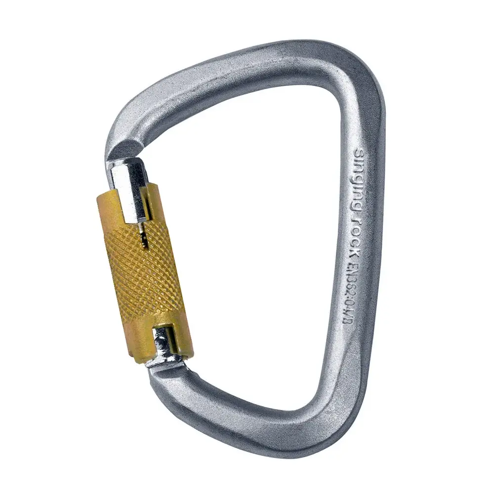 Singing Rock D karabína Singing Rock oceľ TRIPLE LOCK 50kN