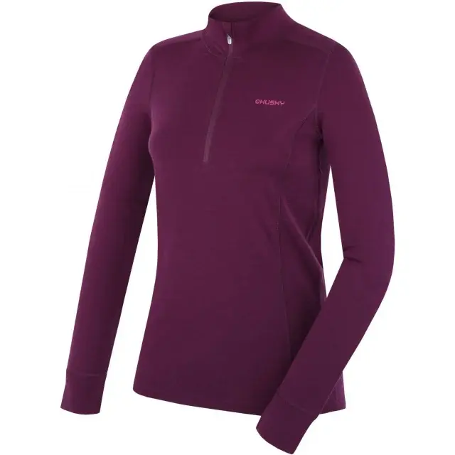 Dámska merino mikina Husky Aron Zip L deep magenta