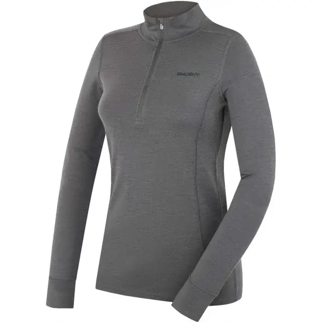 Dámska merino mikina Husky Aron Zip L dk. grey green