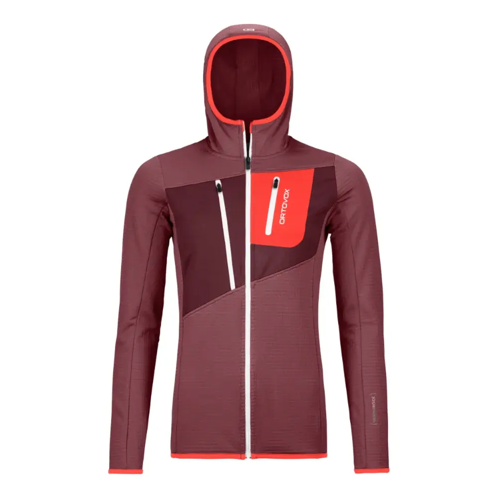 Dámska mikina Ortovox Fleece Grid Hoody W mountain rose