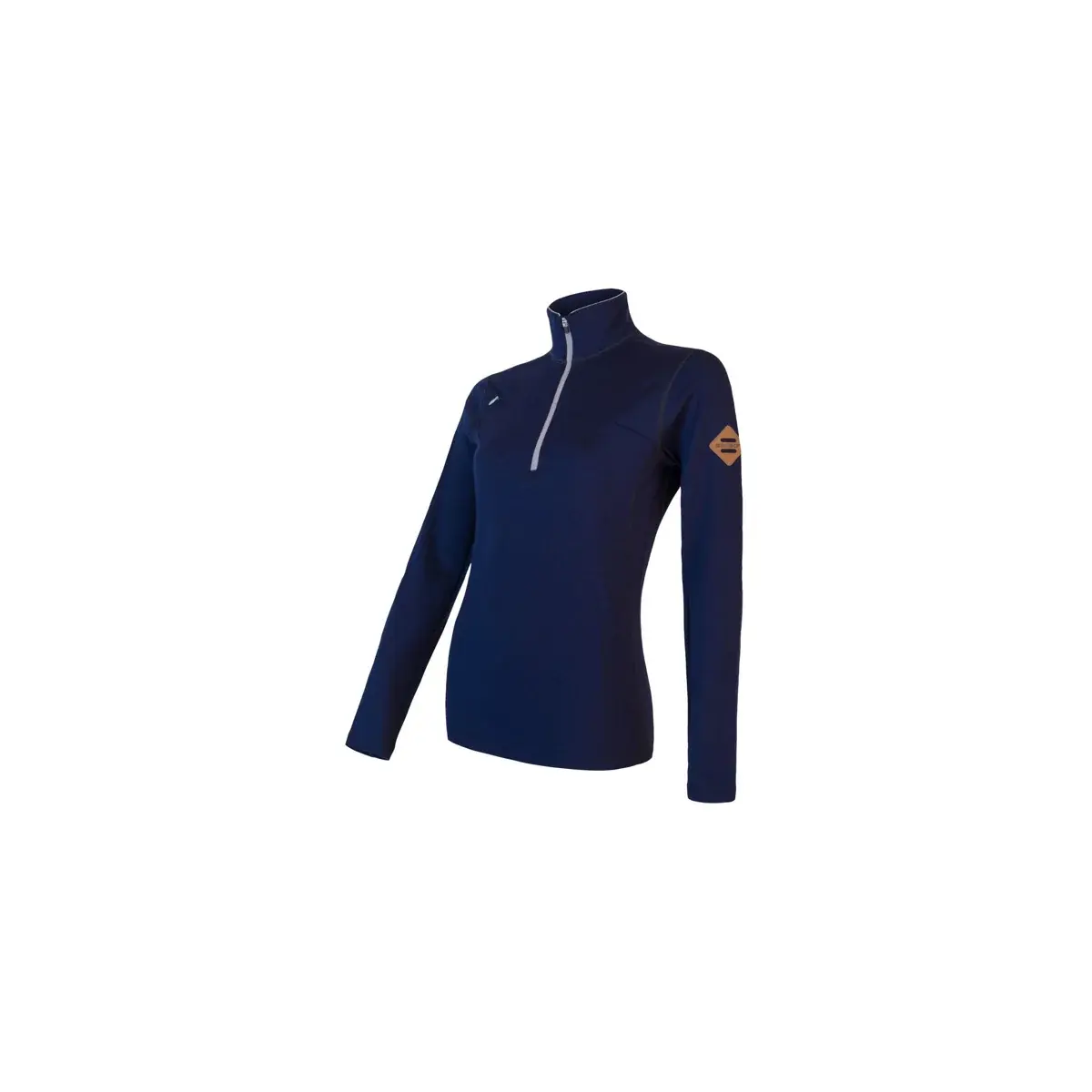 Dámska mikina Sensor Merino Upper krátky zips deep blue