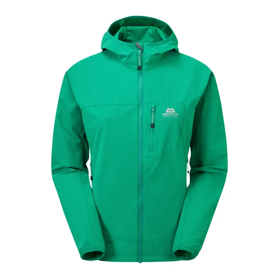 Dámska priedušná softshell bunda Mountain Equipment Echo Hooded Jacket Deep green