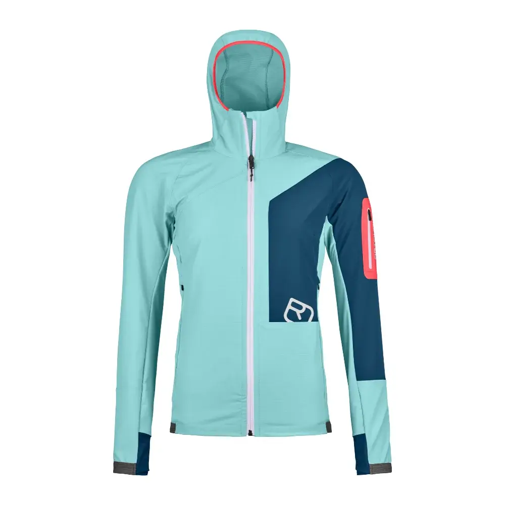 Dámska softshellová bunda Ortovox W's Berrino Hooded Jacket Ice Waterfall