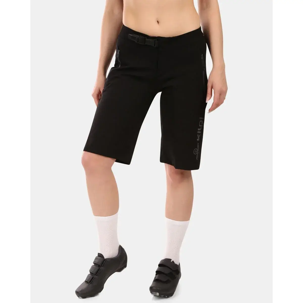 Dámske cyklistické kraťasy Kilpi HIXON-W 2v1 pre horskou cyklistiku BLK