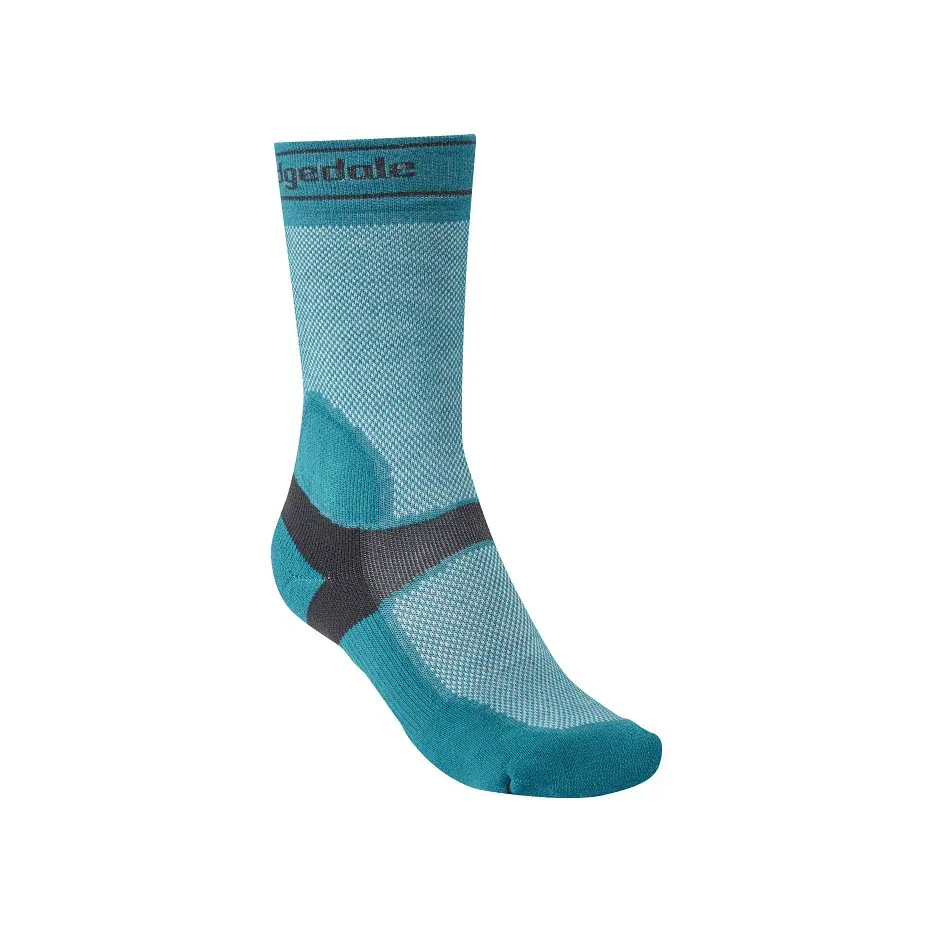 Bridgedale Dámske cyklistické ponožky Bridgedale MTB Summer Weight T2 Coolmax Sport Boot WMN teal/dk. grey/pink