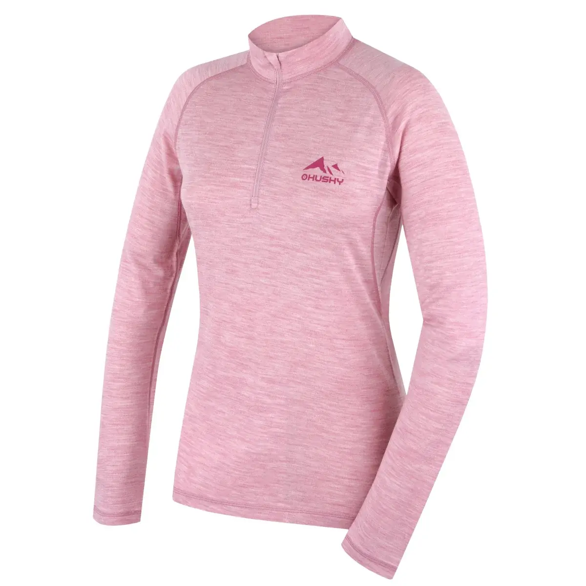 Dámske funkčné merino tričko Husky Merow Zip L faded pink