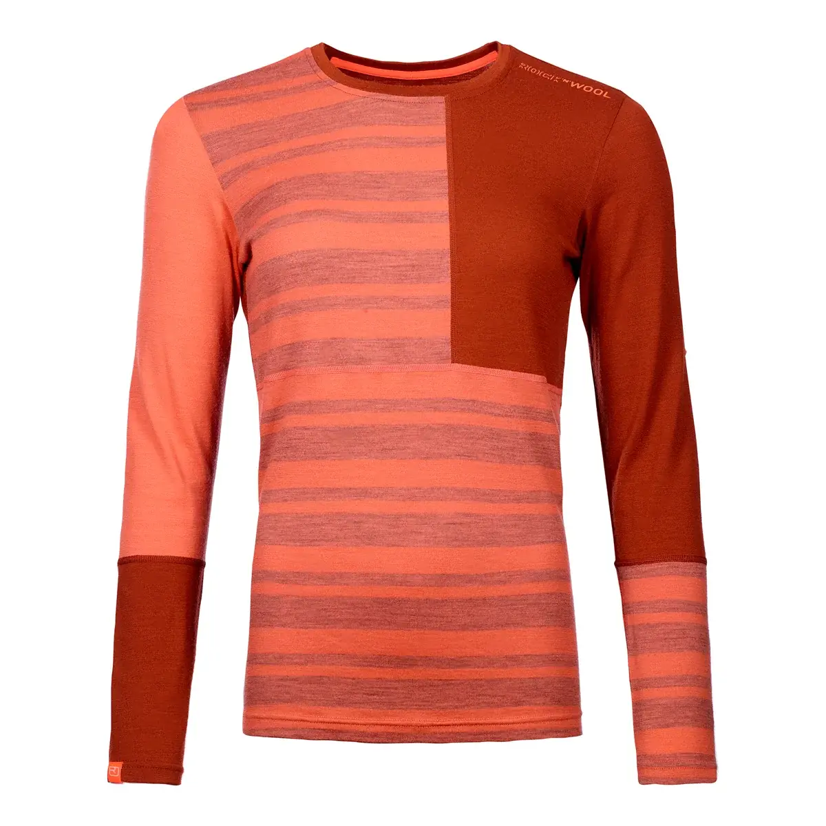 Dámske funkčné tričko Ortovox 185 Rock'n'Wool Long Coral