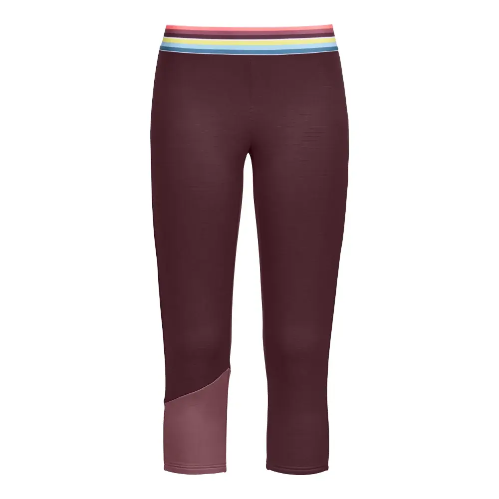 Dámske funkčné vlnené 3/4 nohavice Ortovox W's Fleece Light Short Pants Winetasting