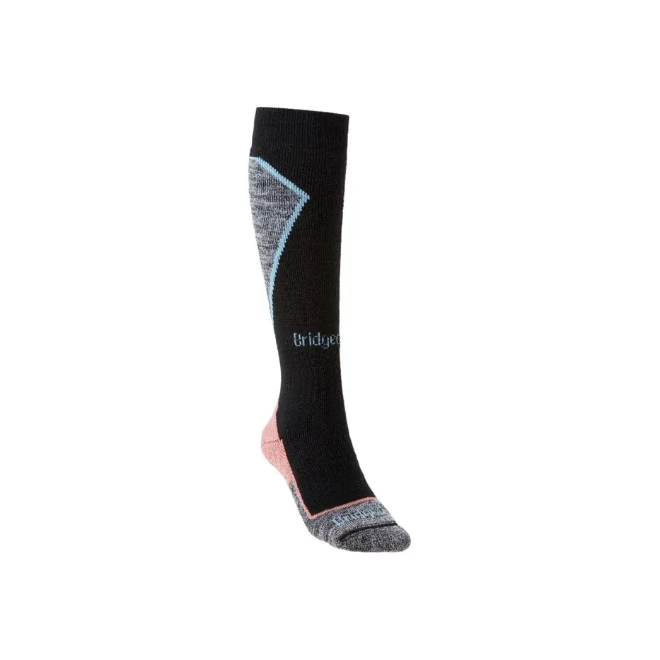 Dámske lyžiarske podkolienky Bridgedale Ski Midweight+ Women´s black/coral