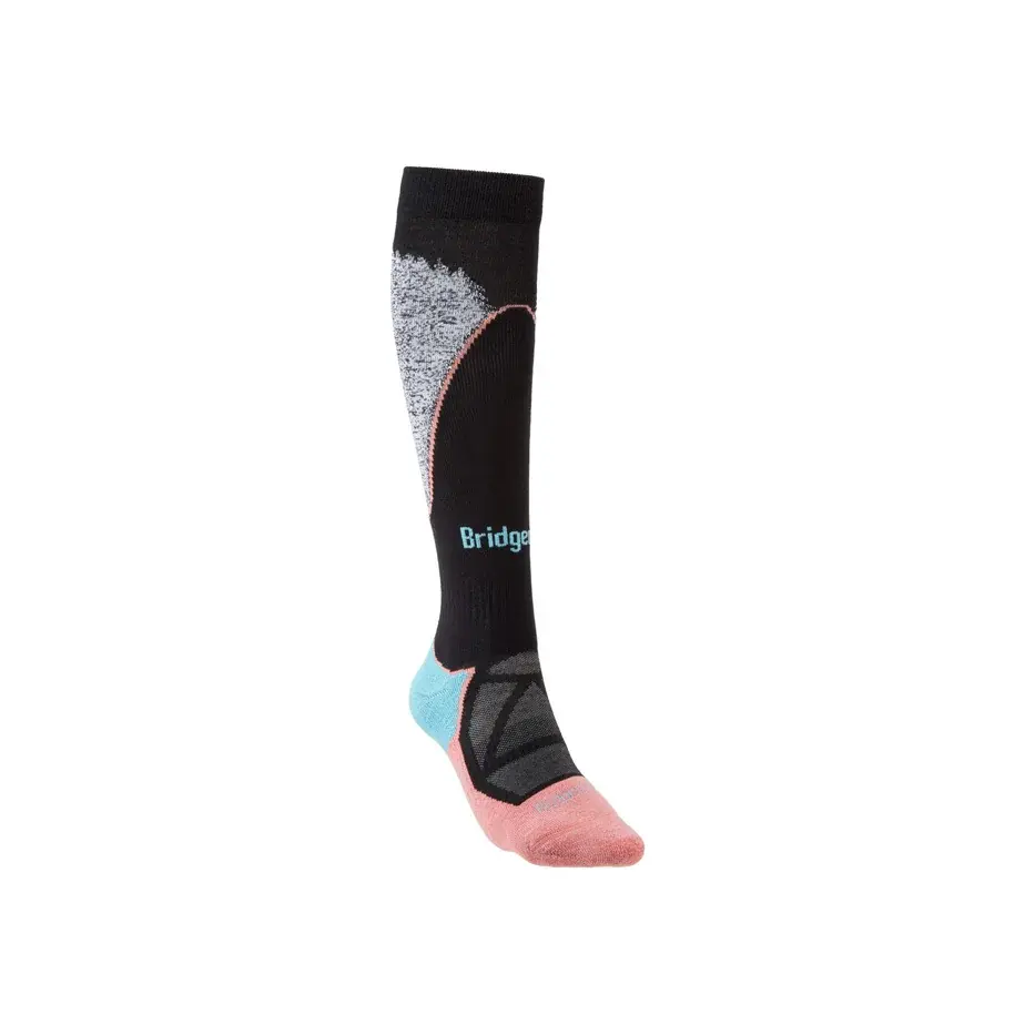 Bridgedale Dámske lyžiarske ponožky Bridgedale Ski Midweight black/coral/227