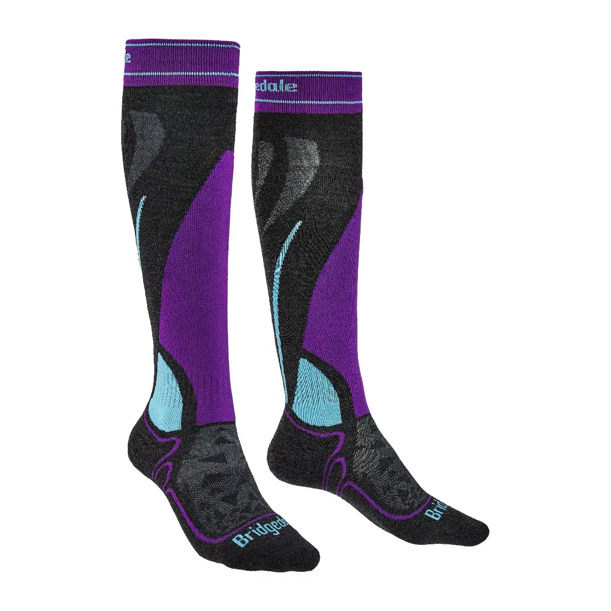 Bridgedale Dámske ponožky Bridgedale Ski Midweight graphite/purple/134