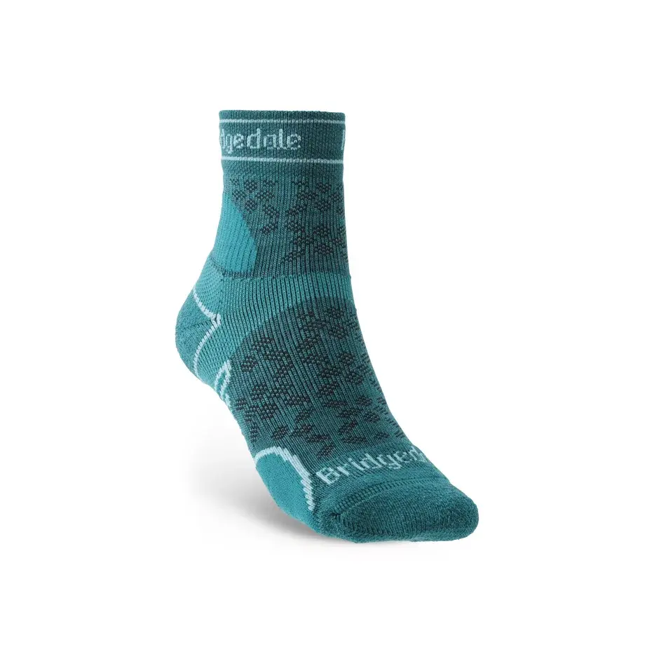 Bridgedale Dámske bežecké ponožky Bridgedale Trail Run LW T2 MS 3/4 Crew teal