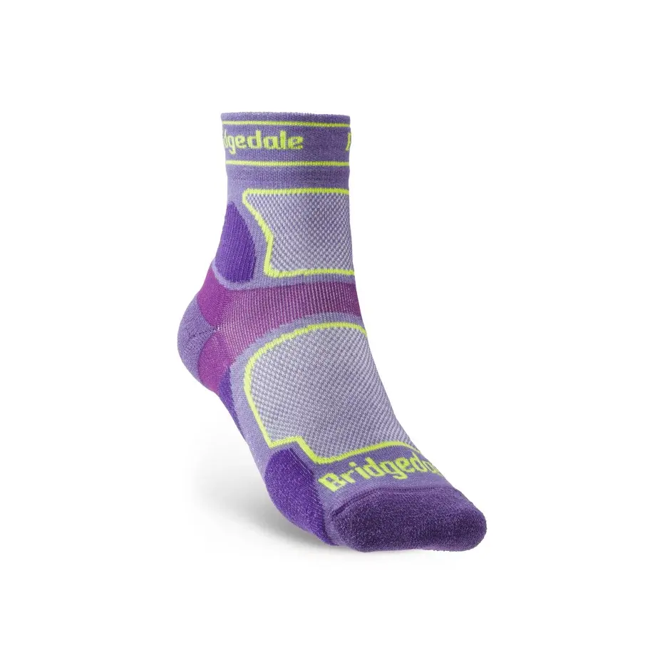 Bridgedale Dámske bežecké ponožky Bridgedale Trail Run UL T2 CS 3/4 Crew purple