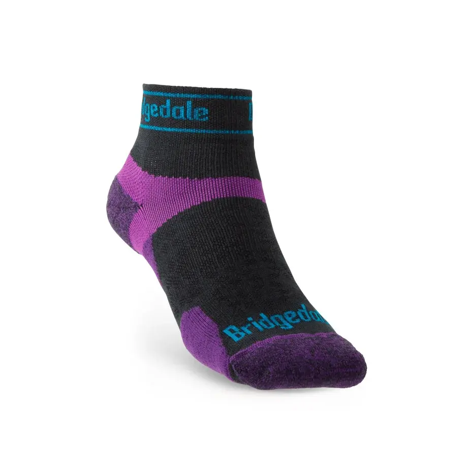 Bridgedale Dámske bežecké ponožky Bridgedale Trail Run UL T2 MS Low charcoal/purple