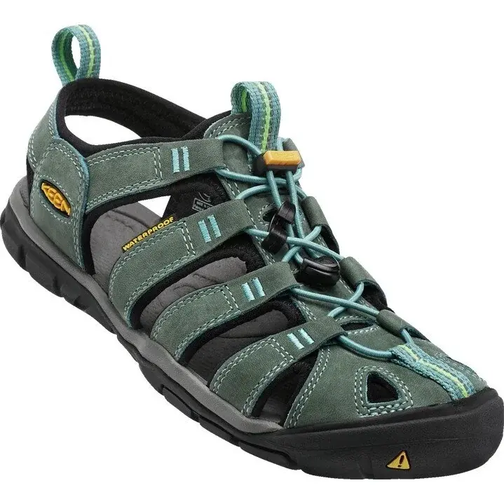 KEEN Dámske sandále KEEN Clearwater CNX Leather Women mineral blue/yellow