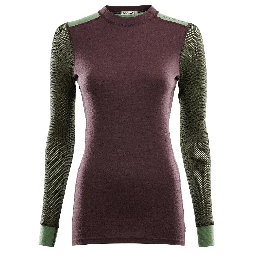 Dámske termotriko Aclima WoolNet Hiking Crew Neck fudge / dill / olive night