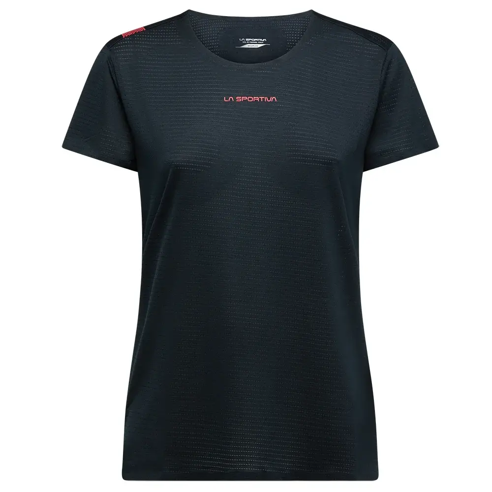 Dámske tričko La Sportiva Pure T-Shirt black/hibiscus
