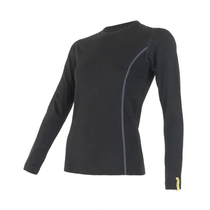 Sensor Dámske funkčné tričko s dlhým rukávom Sensor Merino Active čierna