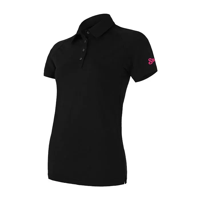 Sensor Dámske funkčné tričko s krátkym rukávom a golierom Sensor Merino Active Polo čierna