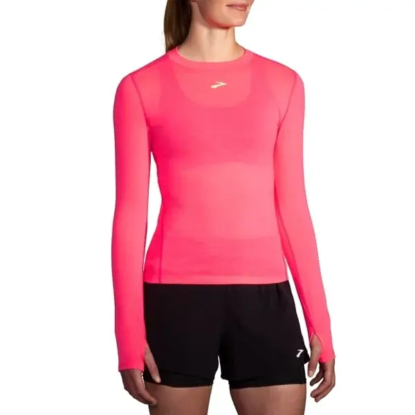 Brooks Dámske tričko Brooks High Point Long Sleeve ružová