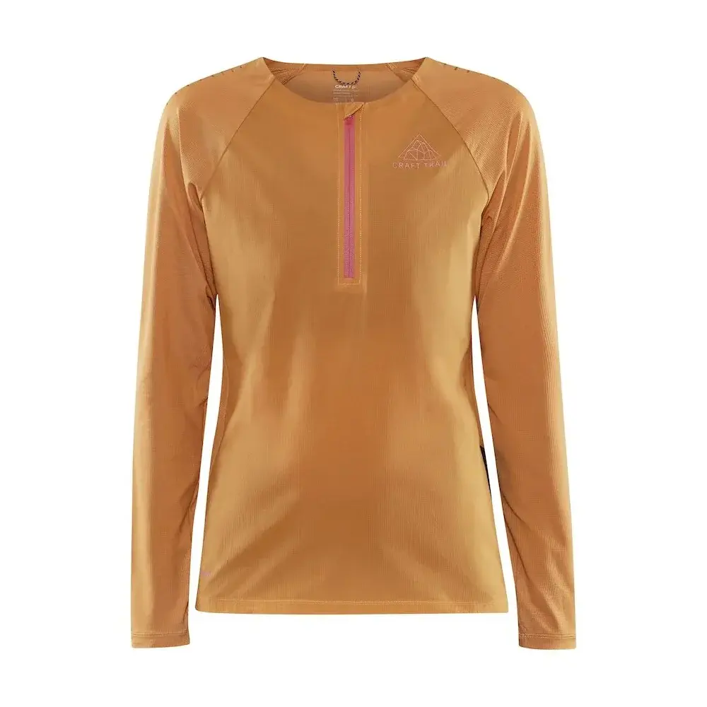 Dámske tričko Craft PRO Trail Wind LS oranžová