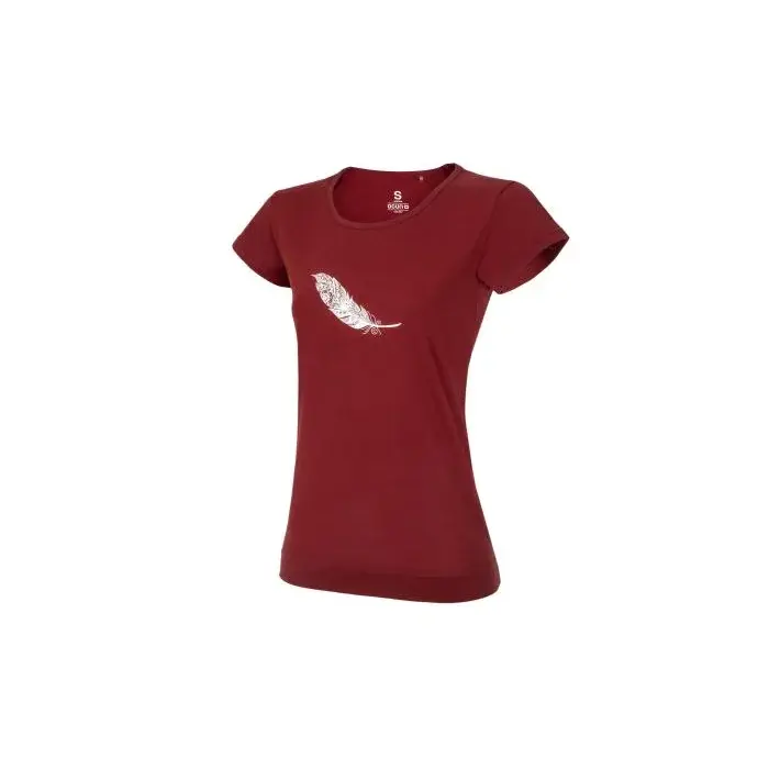 Dámske tričko Ocún Classic T Organic Women Feather Wine Syrah