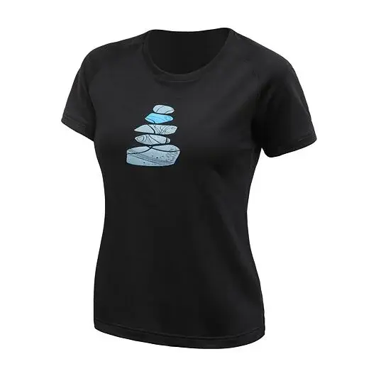 Sensor Dámske tričko s krátkym rukávom Sensor Merino Blend Stone čierna