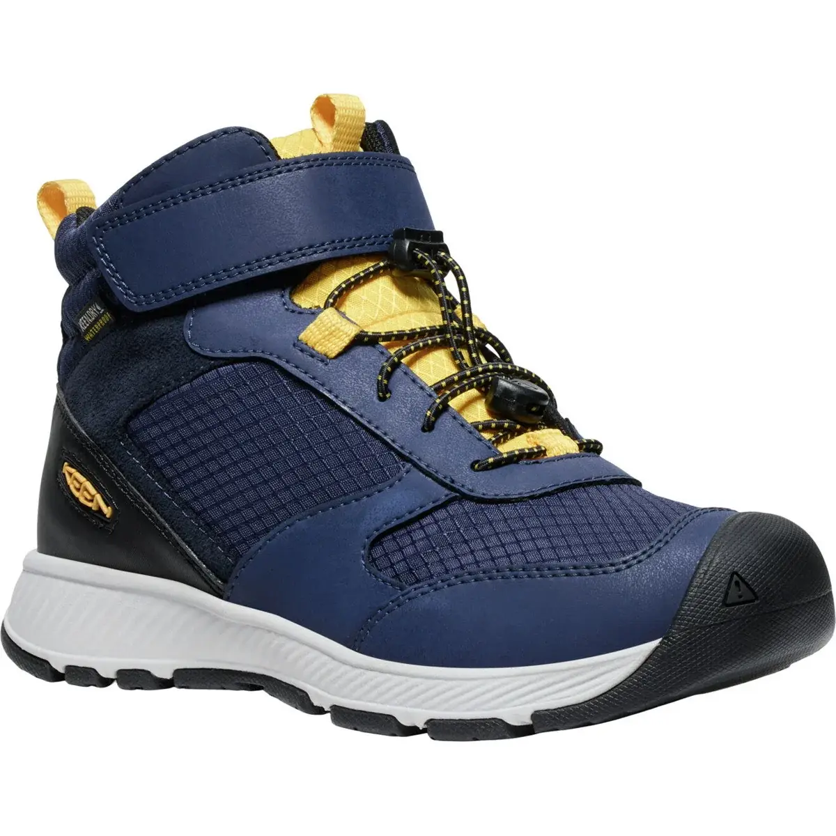 KEEN Detská nepremokavá topánka KEEN Skua Mid WP Children/Yout naval academy/yolk yellow