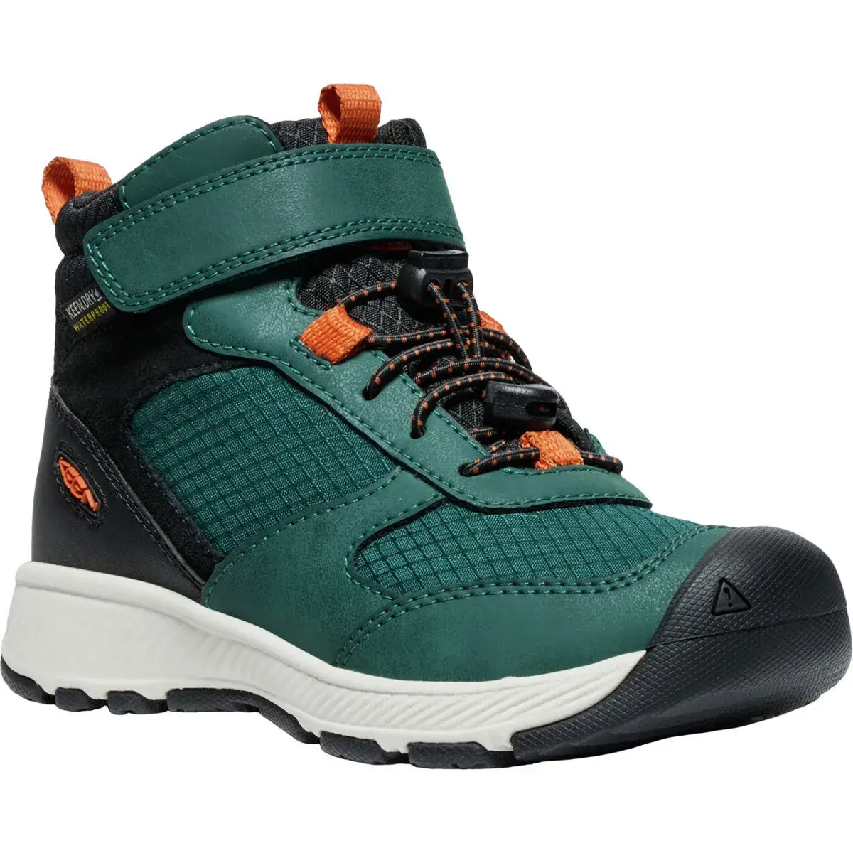 KEEN Detská nepremokavá topánka KEEN Skua Mid WP Children/Yout ponderosa pine/gold flame