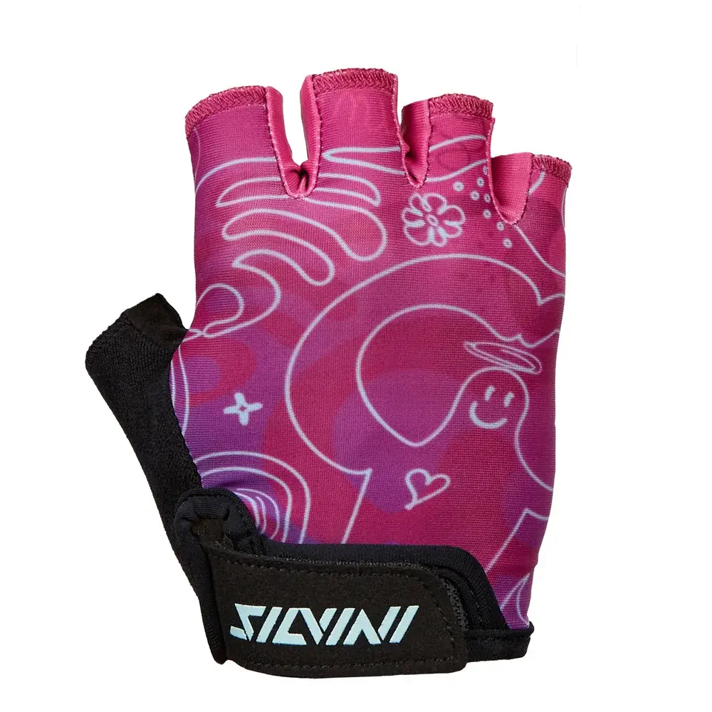 Detské cyklo rukavice Silvini Punta CA1438 black-fuchsia