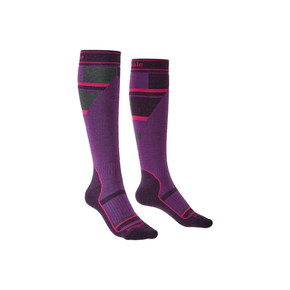 Bridgedale Detské ponožky Bridgedale Ski Mountain Junior purple/grey/070
