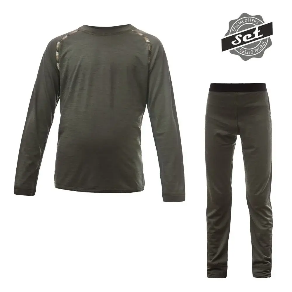Detský funkčný set Sensor Merino Air Set Olivovo zelená