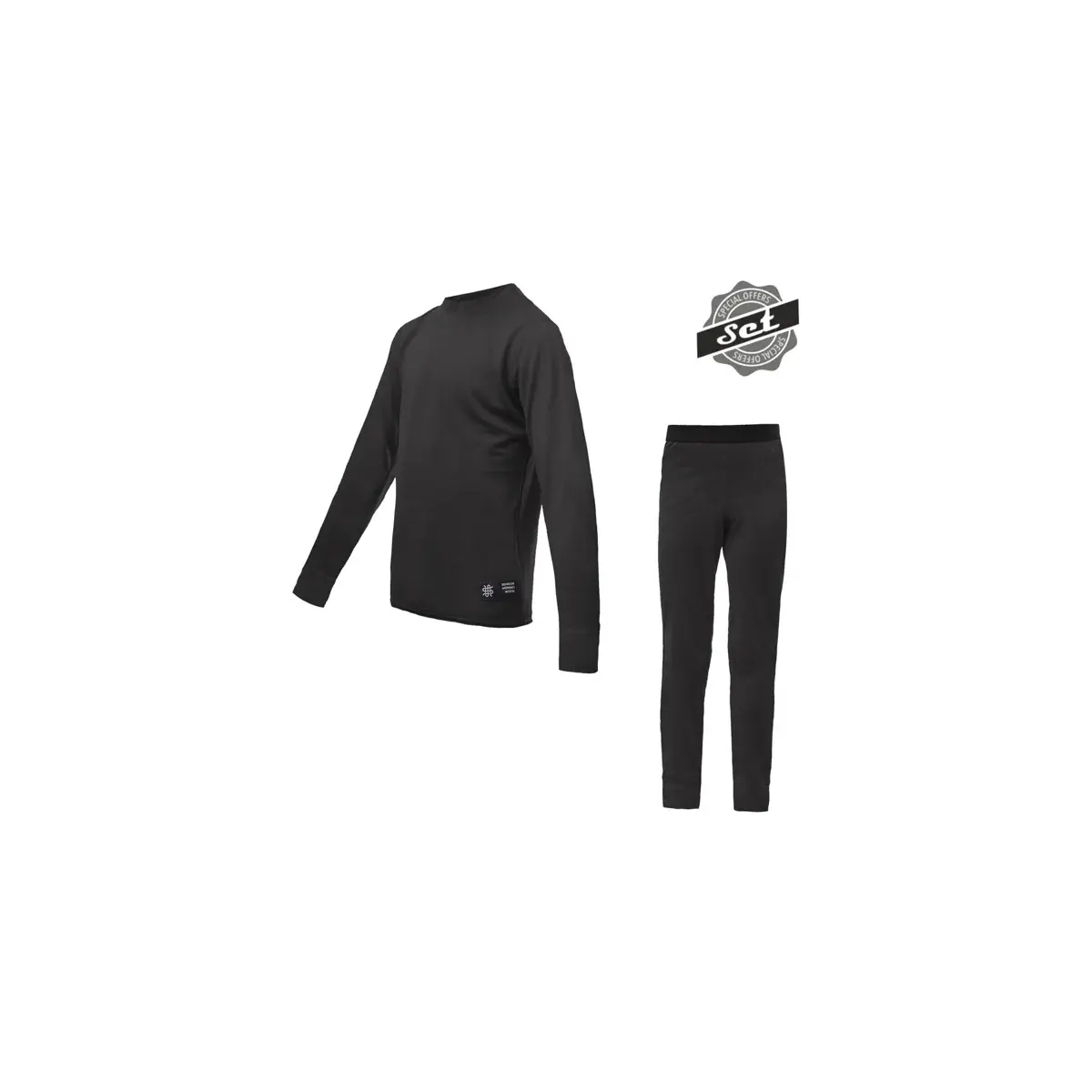 Sensor Detský set funkčnej bielizne Sensor Merino Active Set Čierna