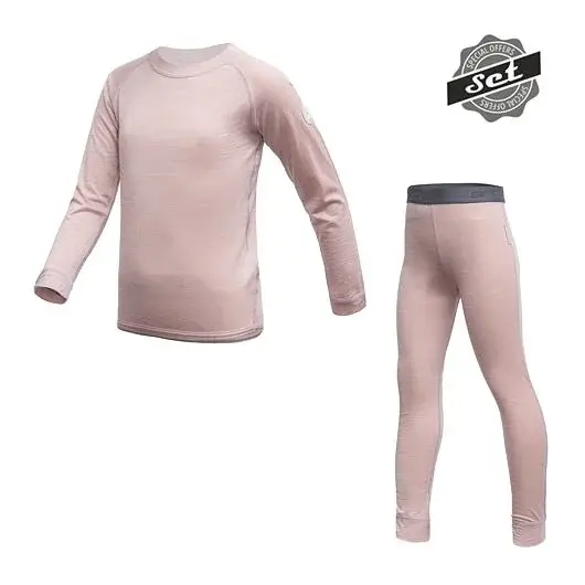 Sensor Detské tričko dl.rukáv + spodky Sensor MERINO AIR SET + spodky dusty pink