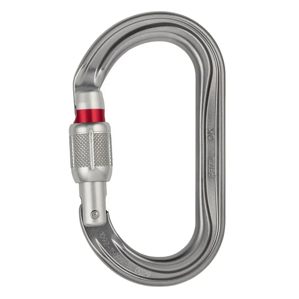 Karabína Petzl OK screw-lock strieborná