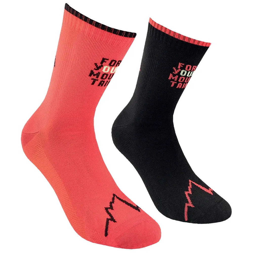 Pánske ponožky La Sportiva FOR YOUR MOUNTAIN SOCKS Black/Sangria