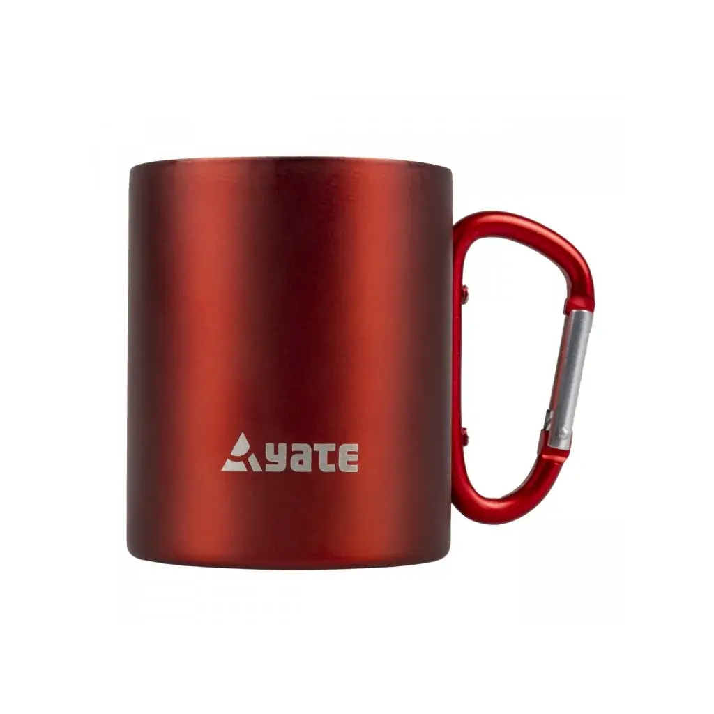 Yate Nerezový hrnček s karabínou Yate Color 300ml červený