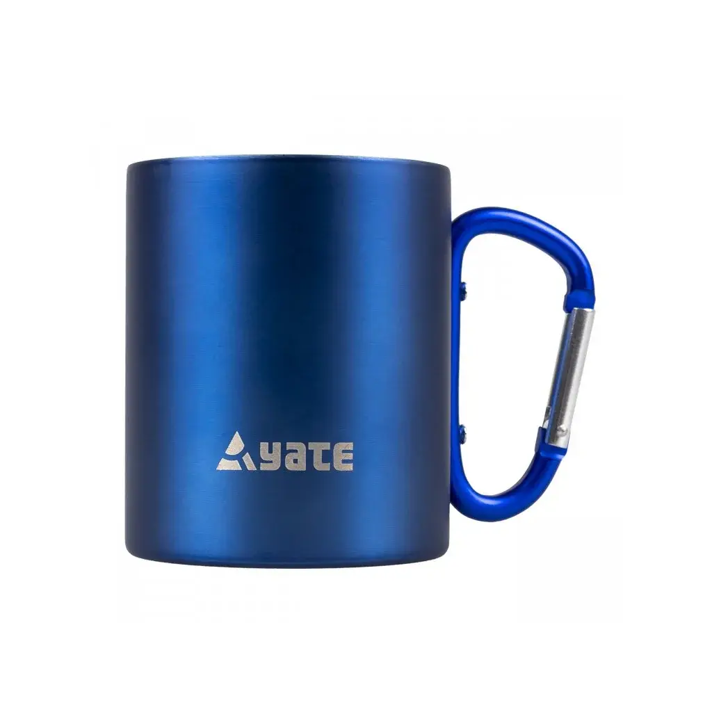 Yate Nerezový hrnček s karabínou Yate Color 300ml modrý