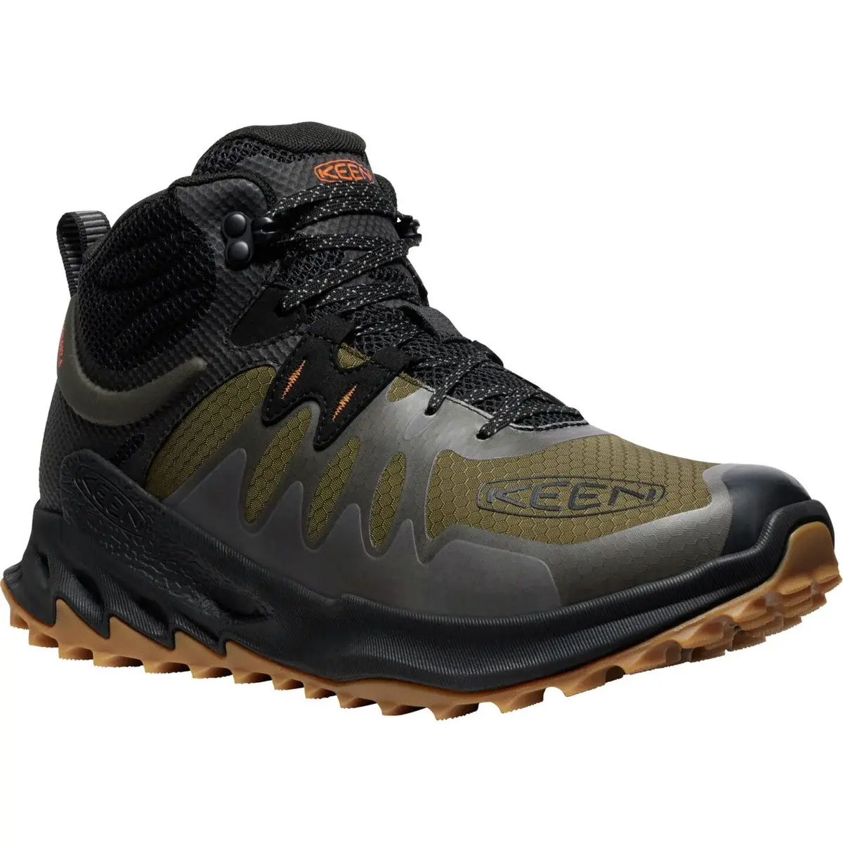 Pánska turistická topánka KEEN Zionic Mid WP Men dark olive/scarlet ibis
