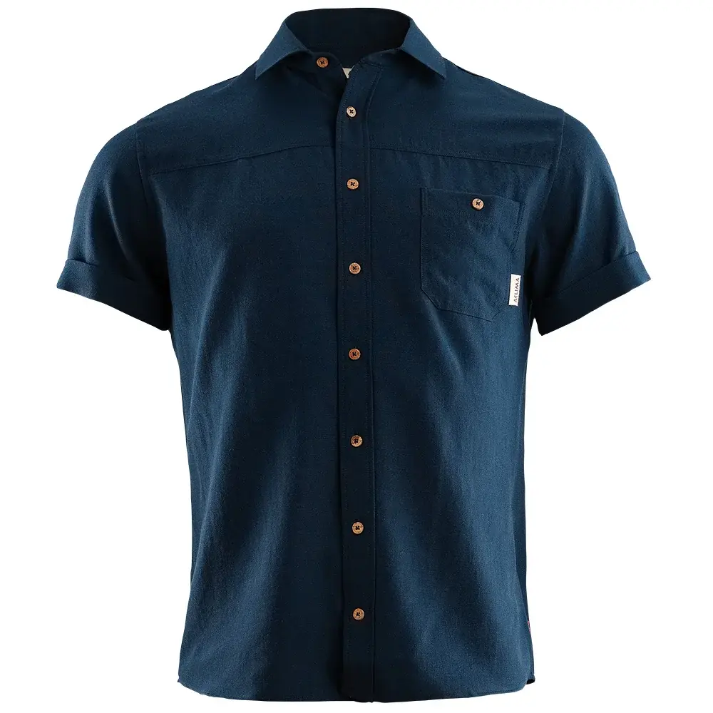 Aclima Pánska košeľa Aclima LeisureWool Short Sleeve Shirt navy blazer