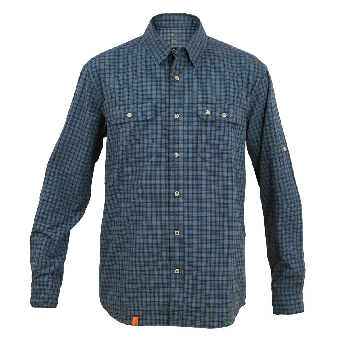 Pánska košeľa s dlhým rukávom Warmpeace Mesa Mallard blue/grey