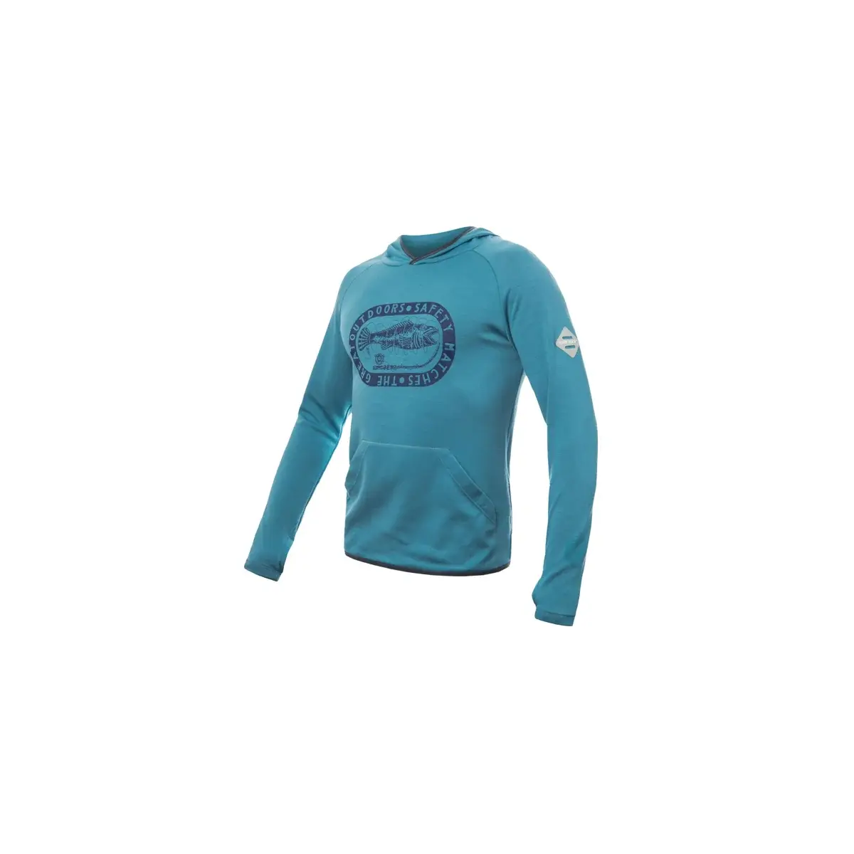 Pánska merino mikina Sensor Upper Outdoors klokanka mint blue