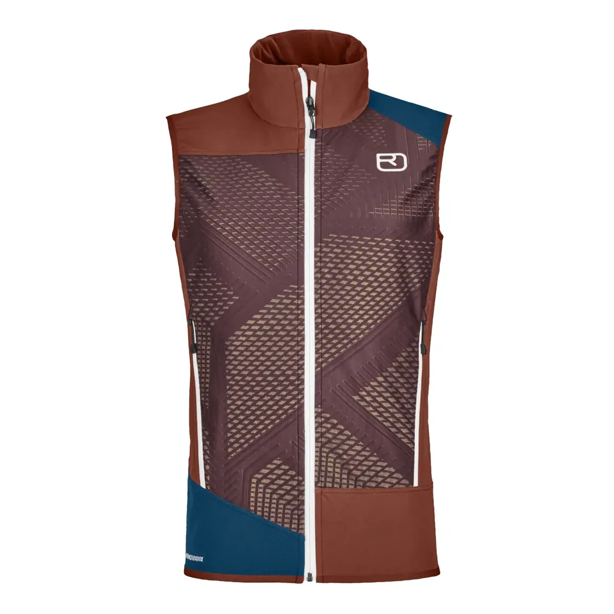 Pánska skialpinistická softshellová Vesta Ortovox Col Becchei Vest Clay orange