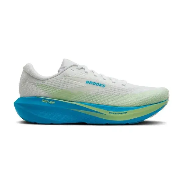 Brooks Pánske bežecké topánky Brooks Ghost AMP M White/Blue/Paradise Green