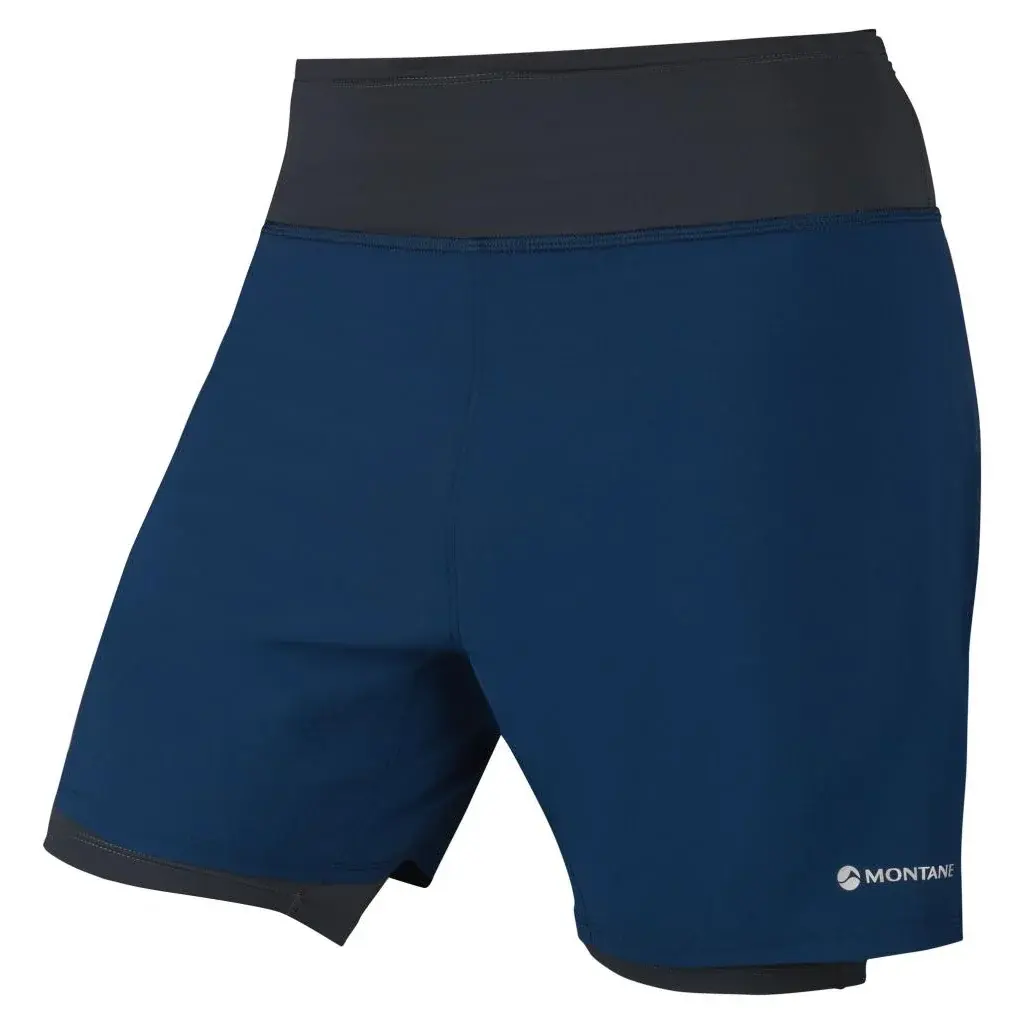 Montane Pánske bežecké kraťasy Montane Dragon Twin Skin Shorts Narwhale blue
